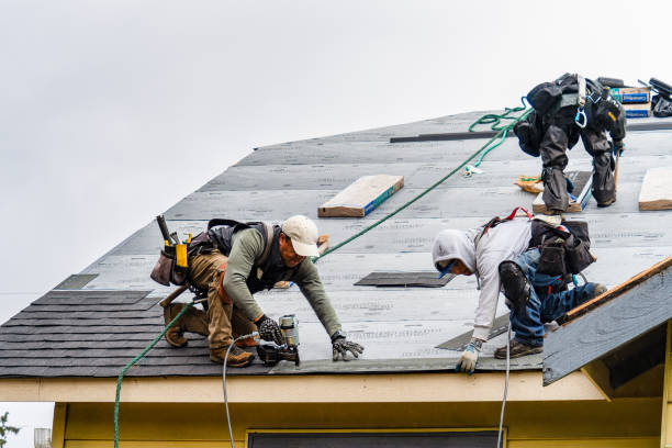 Professional Gutter Installation technician working in Belfast, ME
